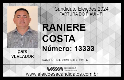 Candidato RANIERE COSTA 2024 - FARTURA DO PIAUÍ - Eleições