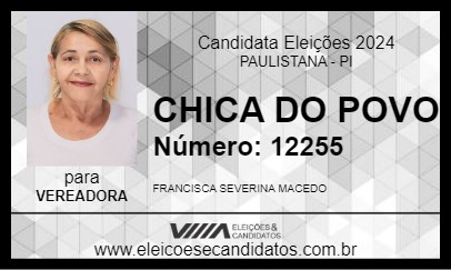 Candidato CHICA DO POVO 2024 - PAULISTANA - Eleições