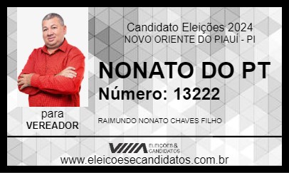 Candidato NONATO DO PT 2024 - NOVO ORIENTE DO PIAUÍ - Eleições