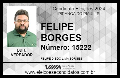 Candidato FELIPE BORGES 2024 - IPIRANGA DO PIAUÍ - Eleições