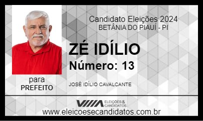 Candidato ZÉ IDÍLIO 2024 - BETÂNIA DO PIAUÍ - Eleições