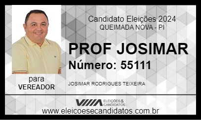 Candidato PROF JOSIMAR 2024 - QUEIMADA NOVA - Eleições