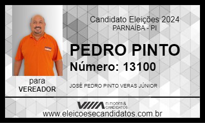 Candidato PEDRO PINTO 2024 - PARNAÍBA - Eleições