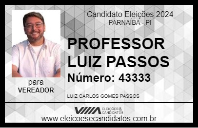 Candidato PROFESSOR LUIZ PASSOS 2024 - PARNAÍBA - Eleições