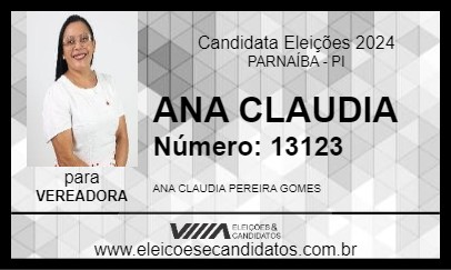 Candidato ANA CLAUDIA 2024 - PARNAÍBA - Eleições