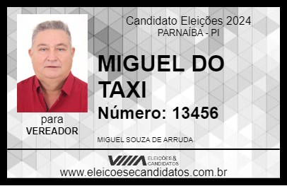 Candidato MIGUEL DO TAXI 2024 - PARNAÍBA - Eleições