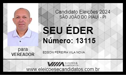 Candidato SEU ÉDER 2024 - SÃO JOÃO DO PIAUÍ - Eleições