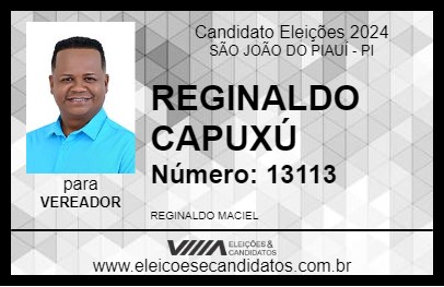 Candidato REGINALDO CAPUXÚ 2024 - SÃO JOÃO DO PIAUÍ - Eleições