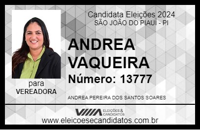 Candidato ANDREA VAQUEIRA 2024 - SÃO JOÃO DO PIAUÍ - Eleições