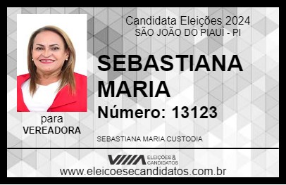 Candidato SEBASTIANA MARIA 2024 - SÃO JOÃO DO PIAUÍ - Eleições