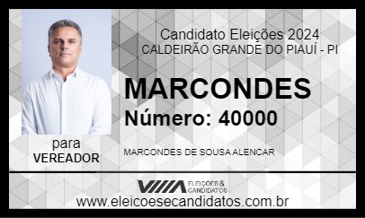 Candidato MARCONDES 2024 - CALDEIRÃO GRANDE DO PIAUÍ - Eleições