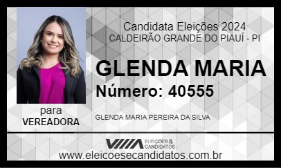 Candidato GLENDA MARIA 2024 - CALDEIRÃO GRANDE DO PIAUÍ - Eleições