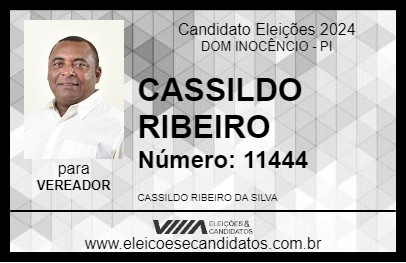 Candidato CASSILDO RIBEIRO 2024 - DOM INOCÊNCIO - Eleições