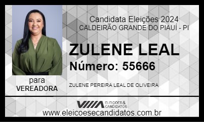 Candidato ZULENE LEAL 2024 - CALDEIRÃO GRANDE DO PIAUÍ - Eleições