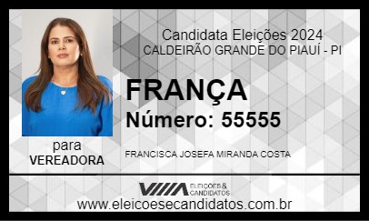 Candidato FRANÇA 2024 - CALDEIRÃO GRANDE DO PIAUÍ - Eleições