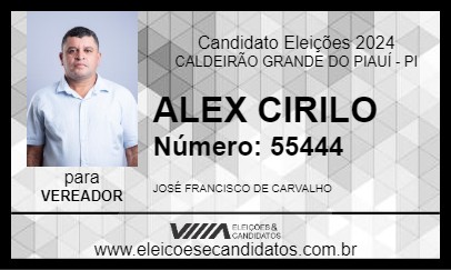 Candidato ALEX CIRILO 2024 - CALDEIRÃO GRANDE DO PIAUÍ - Eleições