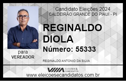 Candidato REGINALDO DIOLA 2024 - CALDEIRÃO GRANDE DO PIAUÍ - Eleições