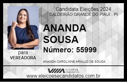 Candidato ANANDA SOUSA 2024 - CALDEIRÃO GRANDE DO PIAUÍ - Eleições