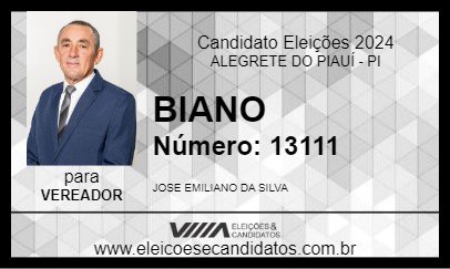 Candidato BIANO 2024 - ALEGRETE DO PIAUÍ - Eleições