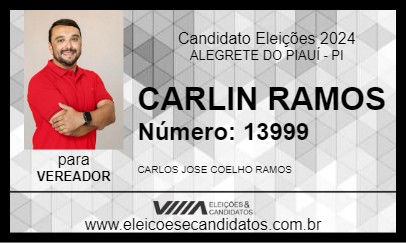 Candidato CARLIN RAMOS 2024 - ALEGRETE DO PIAUÍ - Eleições