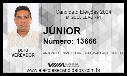 Candidato JÚNIOR 2024 - MIGUEL LEÃO - Eleições