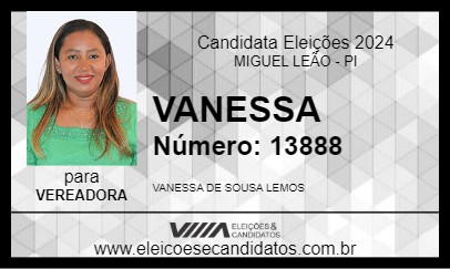 Candidato VANESSA 2024 - MIGUEL LEÃO - Eleições