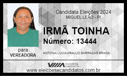 Candidato IRMÃ TOINHA 2024 - MIGUEL LEÃO - Eleições