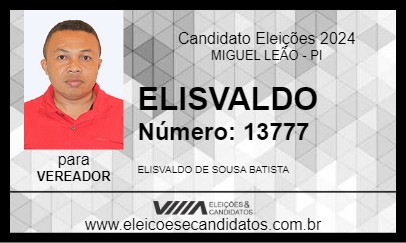 Candidato ELISVALDO 2024 - MIGUEL LEÃO - Eleições