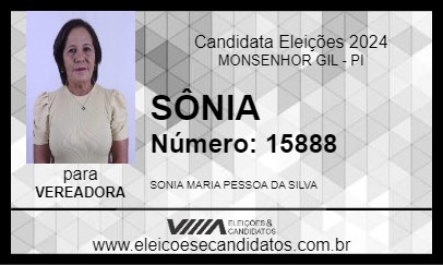 Candidato SÔNIA 2024 - MONSENHOR GIL - Eleições