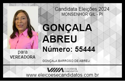 Candidato GONÇALA ABREU 2024 - MONSENHOR GIL - Eleições