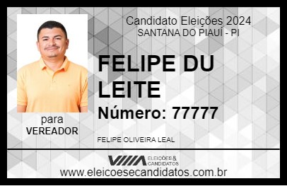 Candidato FELIPE DU LEITE 2024 - SANTANA DO PIAUÍ - Eleições