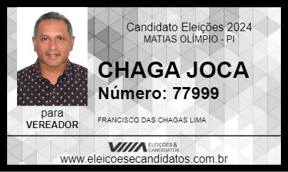 Candidato CHAGA JOCA 2024 - MATIAS OLÍMPIO - Eleições