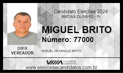 Candidato MIGUEL BRITO 2024 - MATIAS OLÍMPIO - Eleições