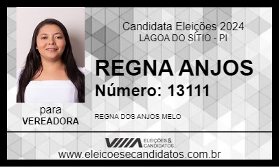 Candidato REGNA ANJOS 2024 - LAGOA DO SÍTIO - Eleições