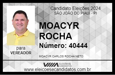 Candidato MOACYR ROCHA 2024 - SÃO JOÃO DO PIAUÍ - Eleições