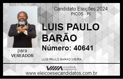 Candidato LUIS PAULO BARÃO 2024 - PICOS - Eleições