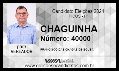 Candidato CHAGUINHA 2024 - PICOS - Eleições