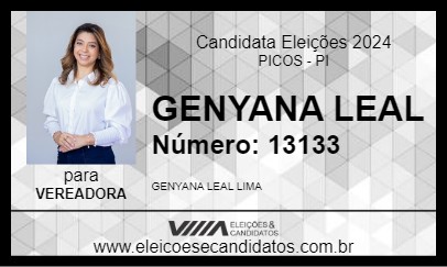 Candidato GENYANA LEAL 2024 - PICOS - Eleições