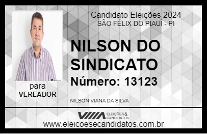 Candidato NILSON VIANA 2024 - SÃO FÉLIX DO PIAUÍ - Eleições