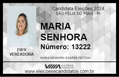 Candidato MARIA SENHORA 2024 - SÃO FÉLIX DO PIAUÍ - Eleições