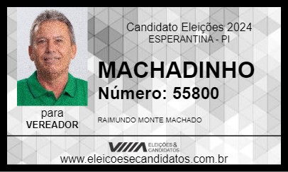 Candidato MACHADINHO 2024 - ESPERANTINA - Eleições