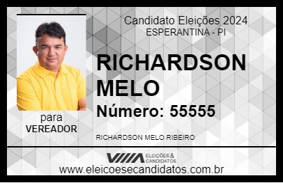 Candidato RICHARDSON MELO 2024 - ESPERANTINA - Eleições