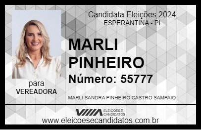 Candidato MARLI PINHEIRO 2024 - ESPERANTINA - Eleições