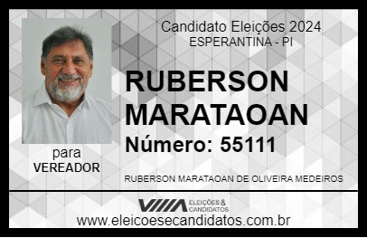 Candidato RUBERSON MARATAOAN 2024 - ESPERANTINA - Eleições