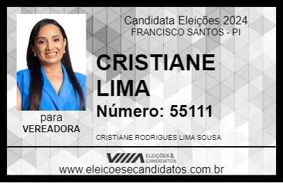 Candidato CRISTIANE LIMA 2024 - FRANCISCO SANTOS - Eleições