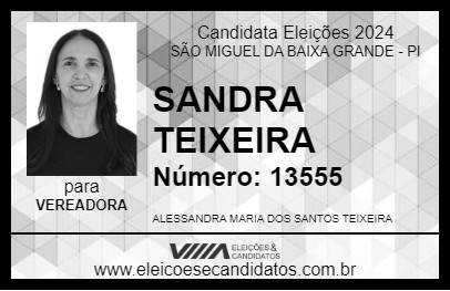 Candidato SANDRA TEIXEIRA 2024 - SÃO MIGUEL DA BAIXA GRANDE - Eleições