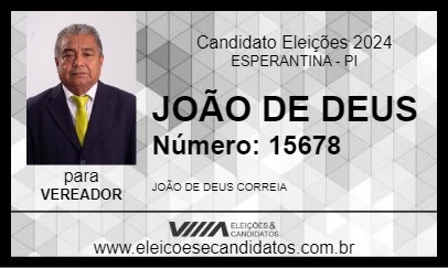 Candidato JOÃO DE DEUS 2024 - ESPERANTINA - Eleições