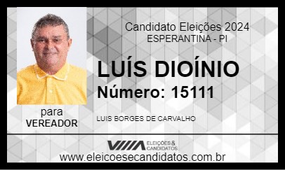 Candidato LUÍS DIONÍSIO 2024 - ESPERANTINA - Eleições