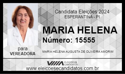 Candidato MARIA HELENA 2024 - ESPERANTINA - Eleições