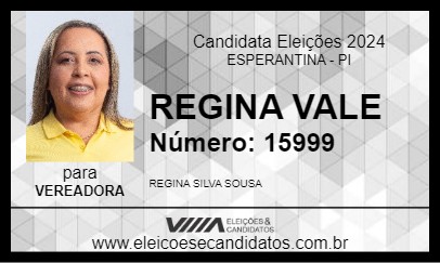 Candidato REGINA VALE 2024 - ESPERANTINA - Eleições